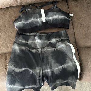 Nike biker shorts and sports bra dri fit